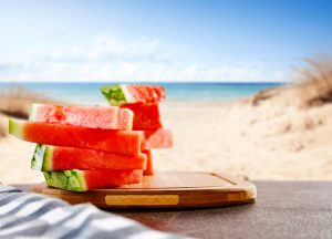 sandia y playa